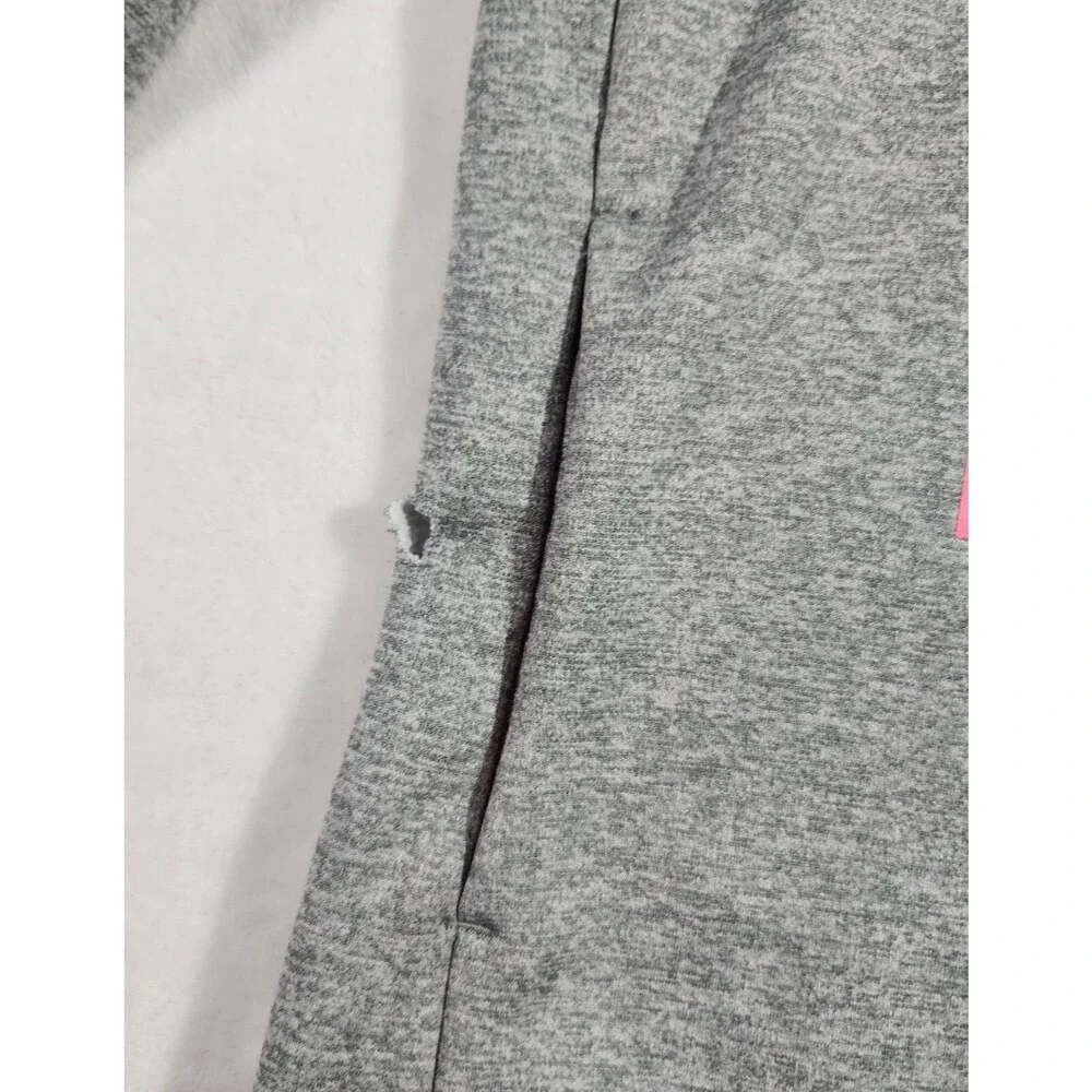 Nike DriFit Girls Small Gray Pink Pullover Hoodie  